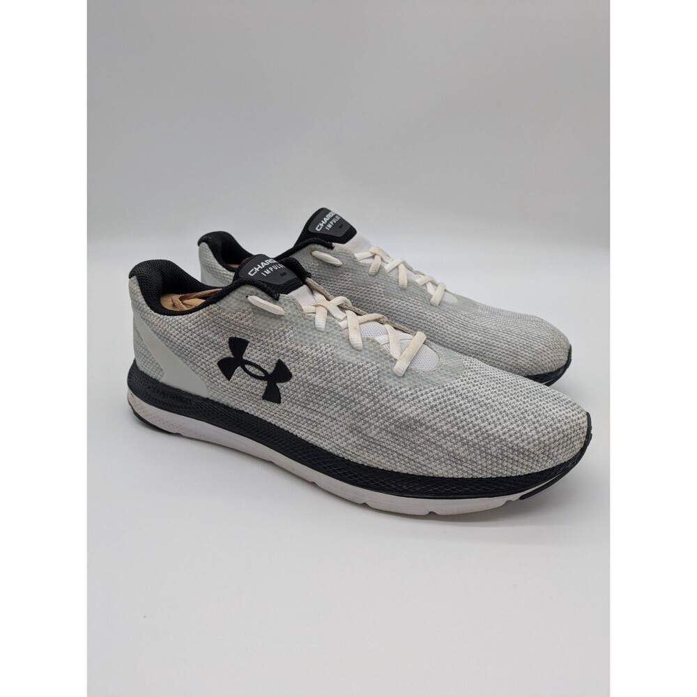 UNDER ARMOUR Charged Impulse 2 Knit Mens Running Size 10 Gray Black 3024875-100